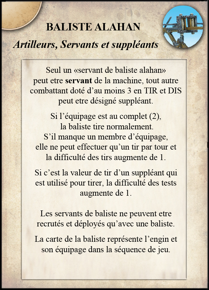 Artilleurs, Servants, Suppléants